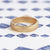 Handmade simple mens wedding band with botanical Evergreen details in 18K yellow gold by Designer Megan Thorne