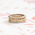 Handmade pave wedding or stacking band with diamonds and beading in 18K white gold thin version by Designer Megan Thorne