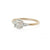 antique diamond vintage inspired engagement ring in yellow & white gold with Old Mine cut stone angle 2