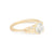 Old Euro Cut Diamond Engagement Ring in Yellow Gold with Botanical Detailing Front View