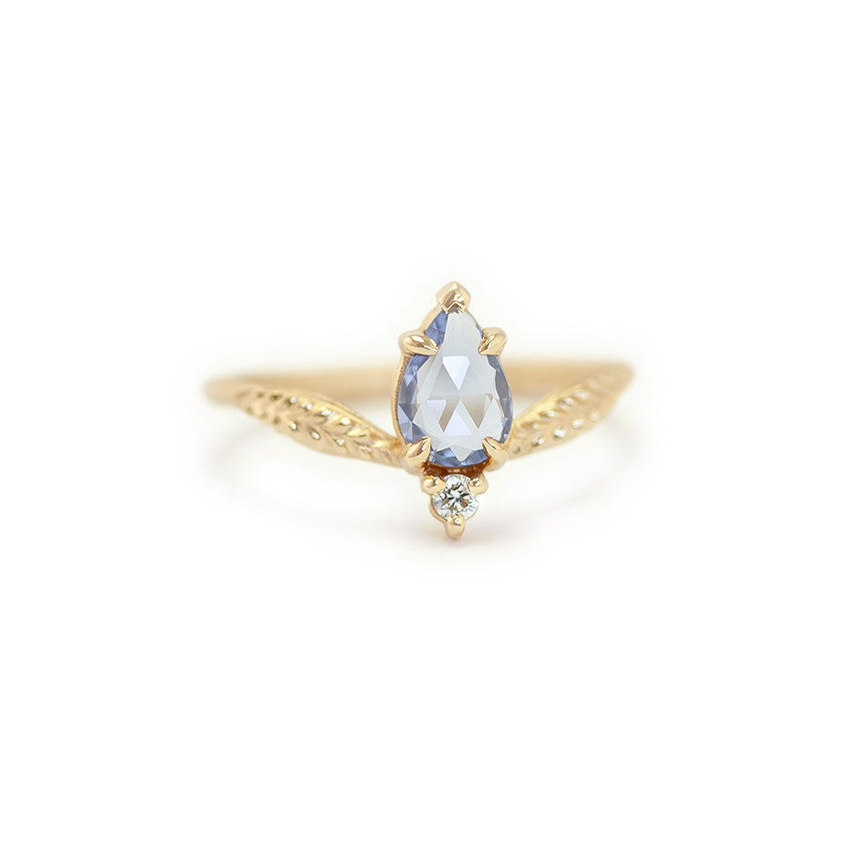Evergreen Tulip Cherie Ring  - Blue Rose Cut Sapphire