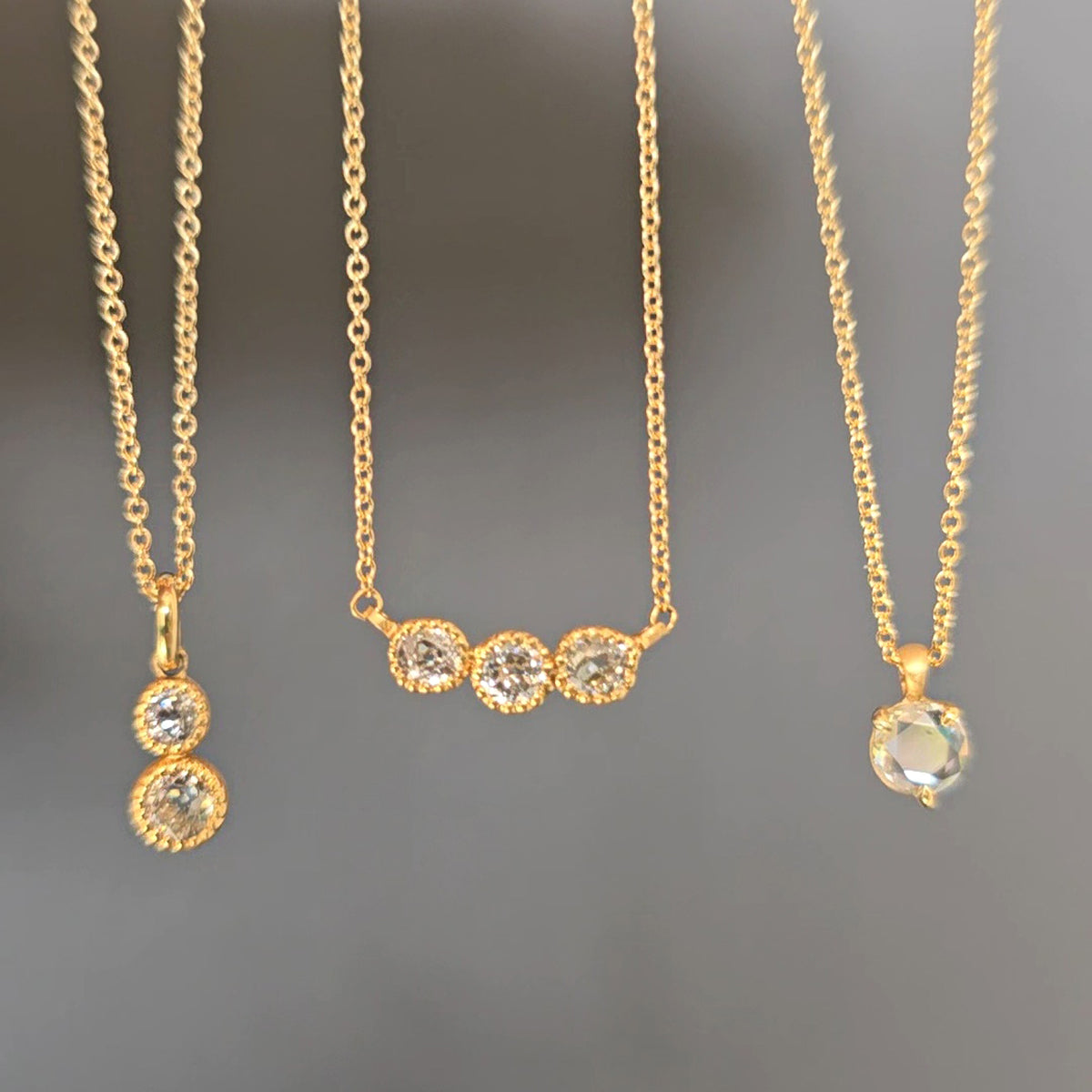 Simple Claw Prong Necklace - Portrait Cut Diamond