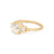 Diamond Engagement Ring in Yellow Gold with Detailing Front View