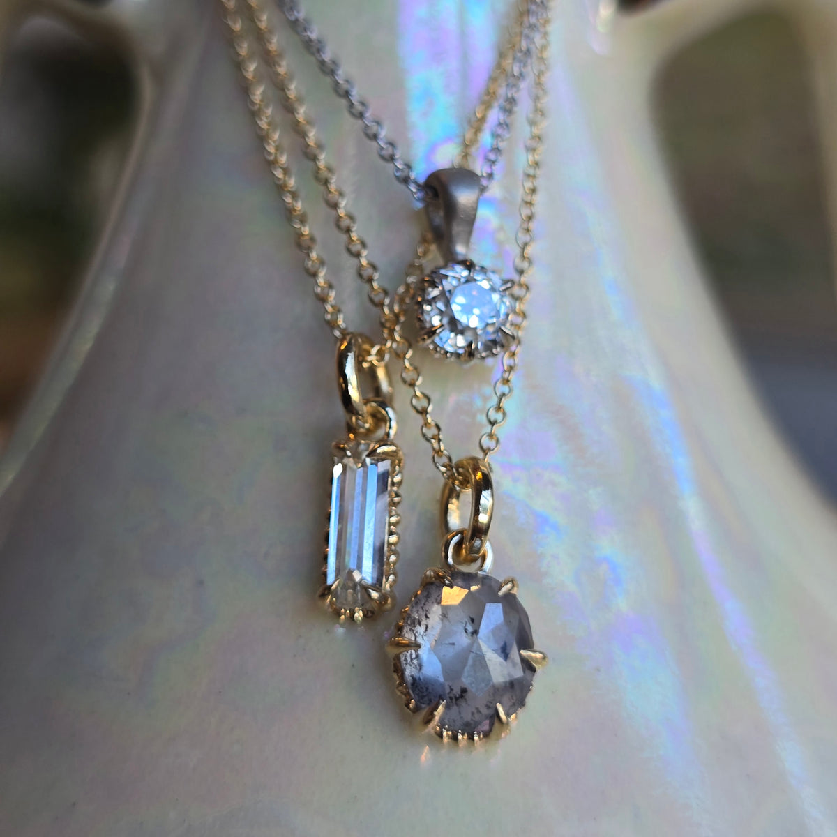 Evergreen Emerald Cut Diamond Necklace (LC8905)