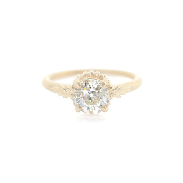 Moissanite Engagement Ring, Oval Engagement Ring With Wood Texture | Benati