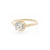 Handmade classic engagement ring with 1.31ct Old European Cut diamond with beading and floral details in 18K yellow gold by Designer Megan Thorne