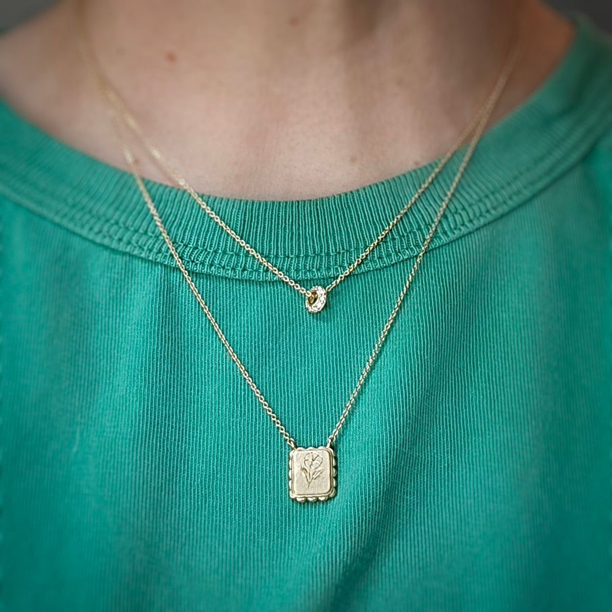 Diamond Disk Rondelle Necklace
