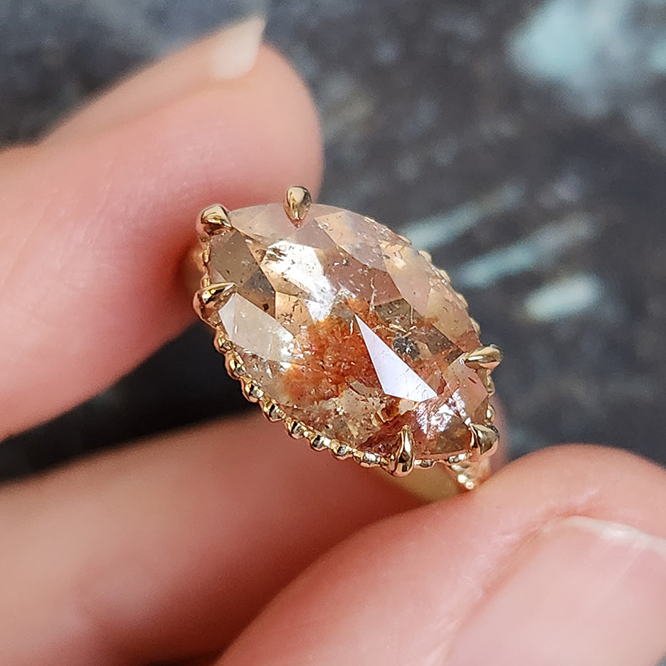 Rose cut marquise diamond discount