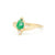 Pear Emerald Engagement Ring in Yellow Gold with Diamond Front View