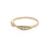 Handmade ribbed graduated engagement ring guard wedding band with diamond and 18K yellow gold by Designer Megan Thorne