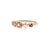 Handmade wedding band with a mix of purple, pink, and red sapphires and diamond in 18K yellow gold by Designer Megan Thorne
