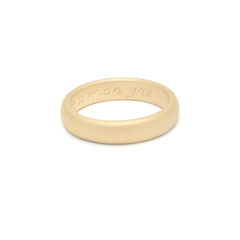Hand Engraved Posy Ring in Yellow Gold