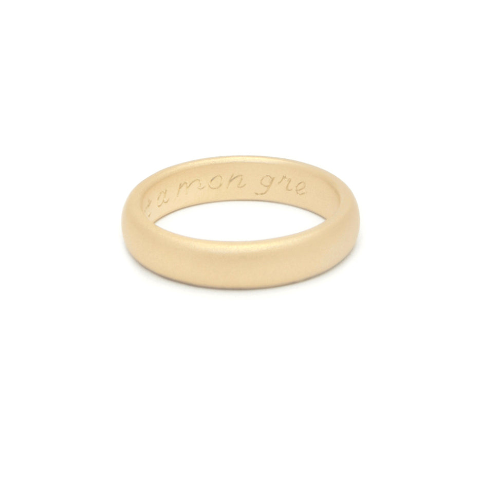 Hand Engraved Posy Ring in Yellow Gold
