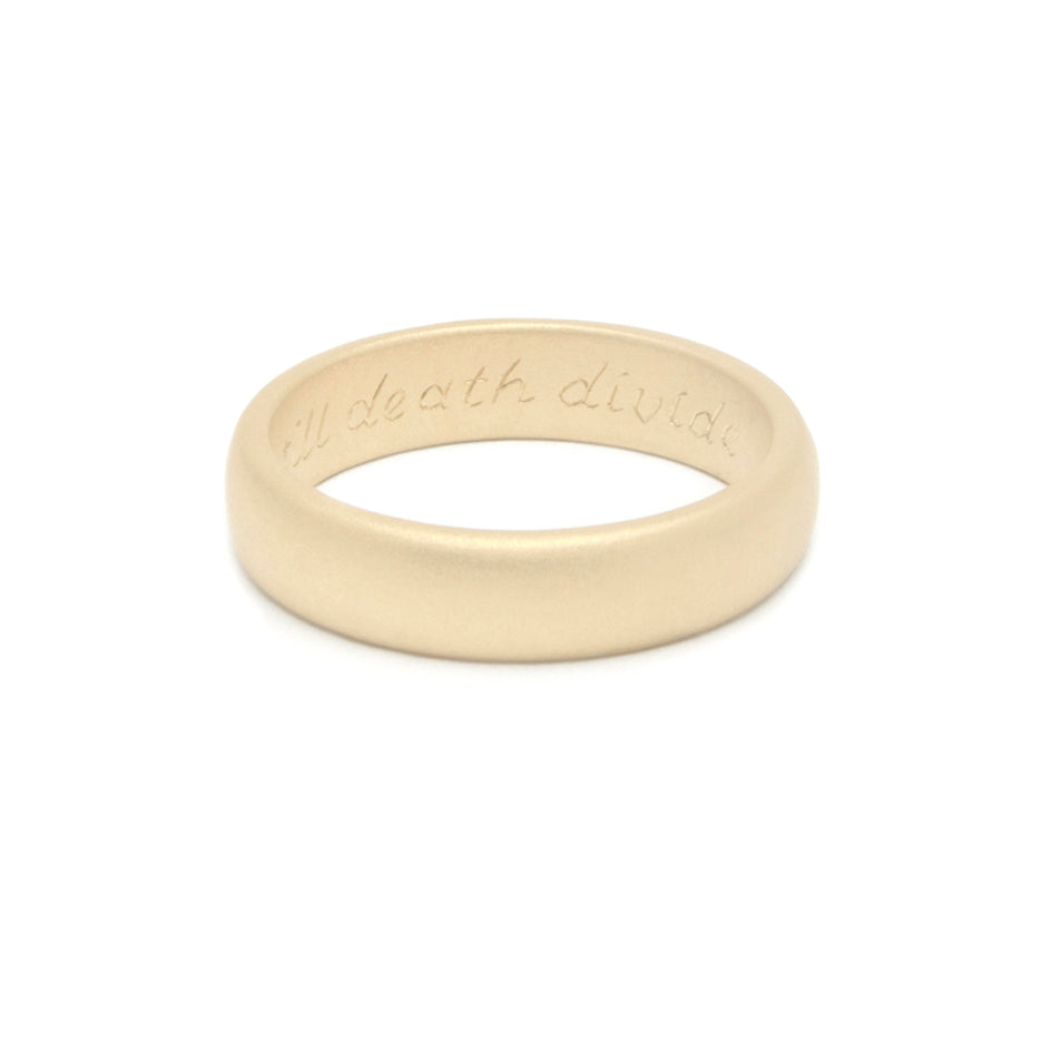 Hand Engraved Posy Ring in Yellow Gold