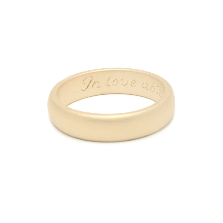 Hand Engraved Posy Ring in Yellow Gold