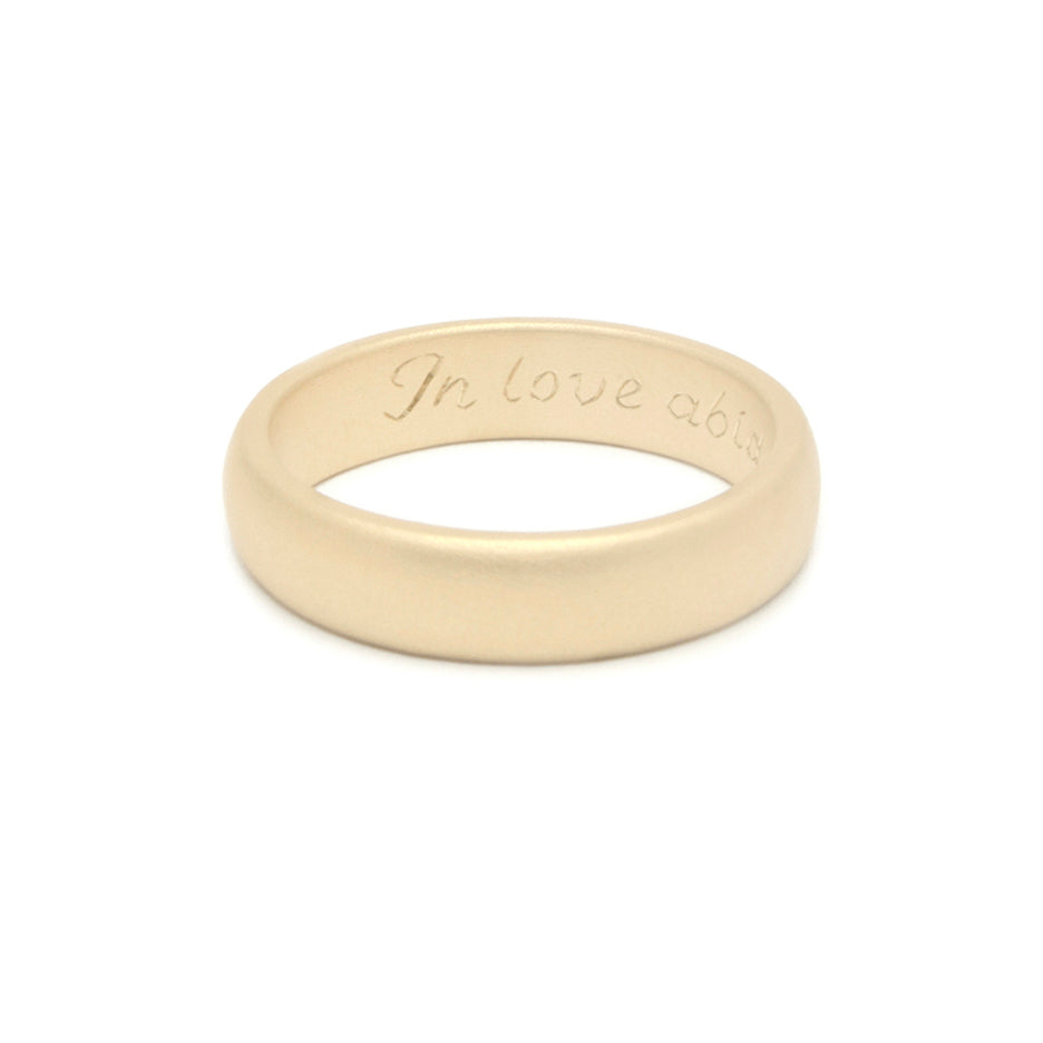 Hand Engraved Posy Ring in Yellow Gold