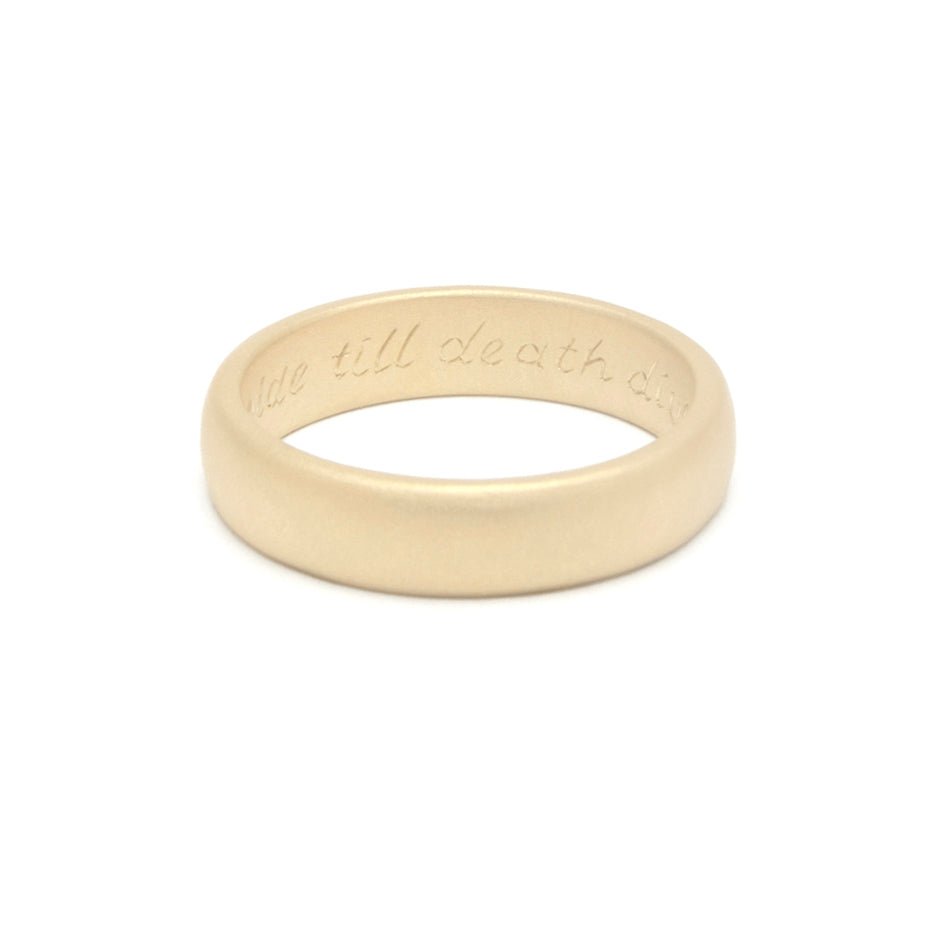 Hand Engraved Posy Ring in Yellow Gold