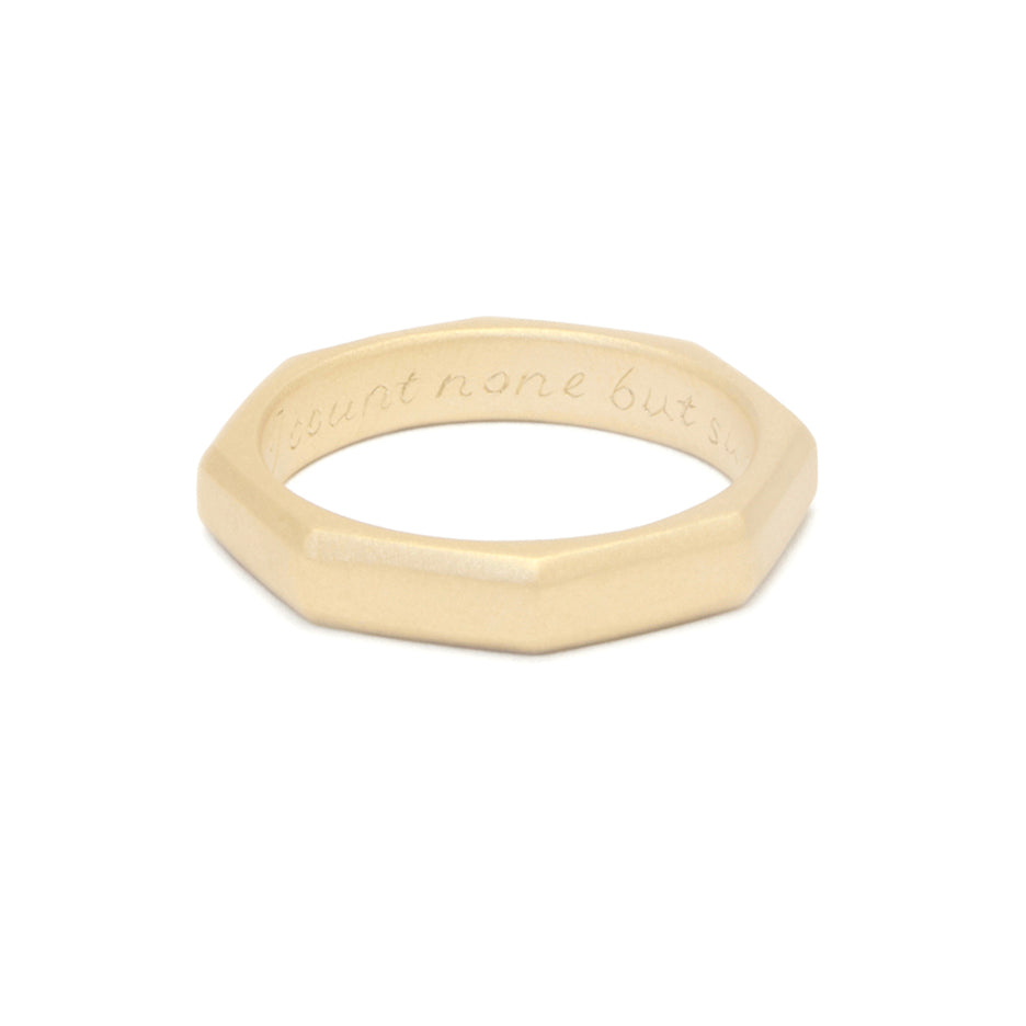 Hand Engraved Posy Ring in Yellow Gold