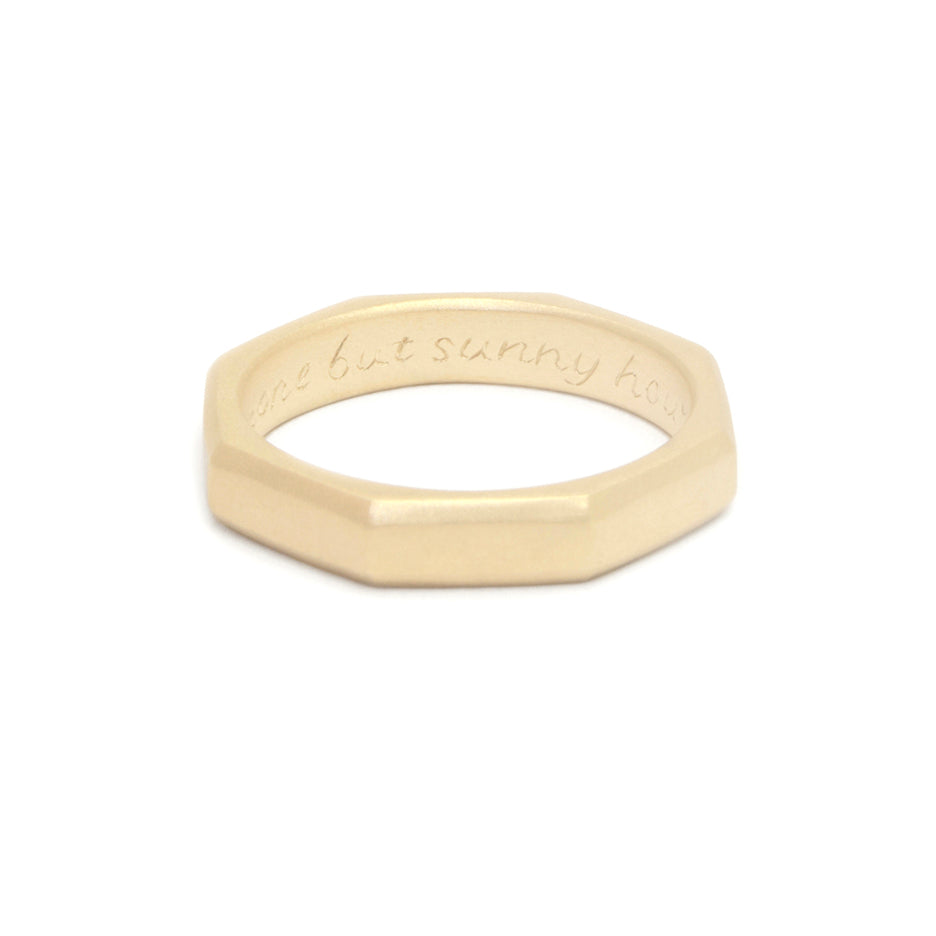 Hand Engraved Posy Ring in Yellow Gold