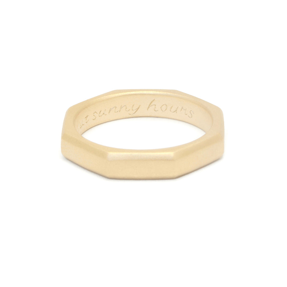 Hand Engraved Posy Ring in Yellow Gold