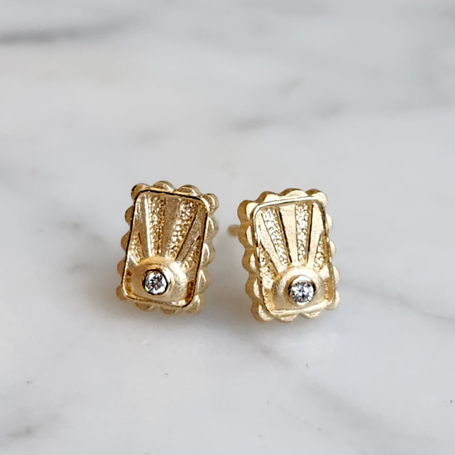 Daybreak Talisman Post Studs - Diamond