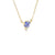 Handmade necklace with blue rose cut sapphire and diamond accent in 18K yellow gold by Designer Megan Thorne