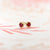 Handmade ribbed everyday studs with red rose cut rubies in 18K yellow gold by Designer Megan Thorne