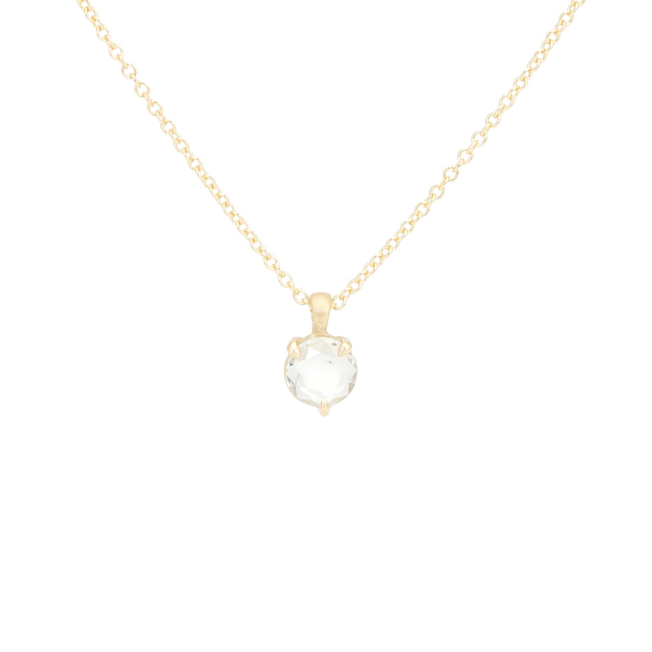 Portrait Cut Diamond Necklace in Yellow Gold with Detailing Front View