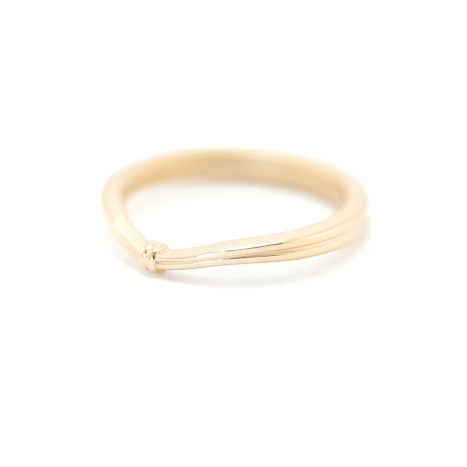Wedding Band in Yellow Gold with Detailing Side View