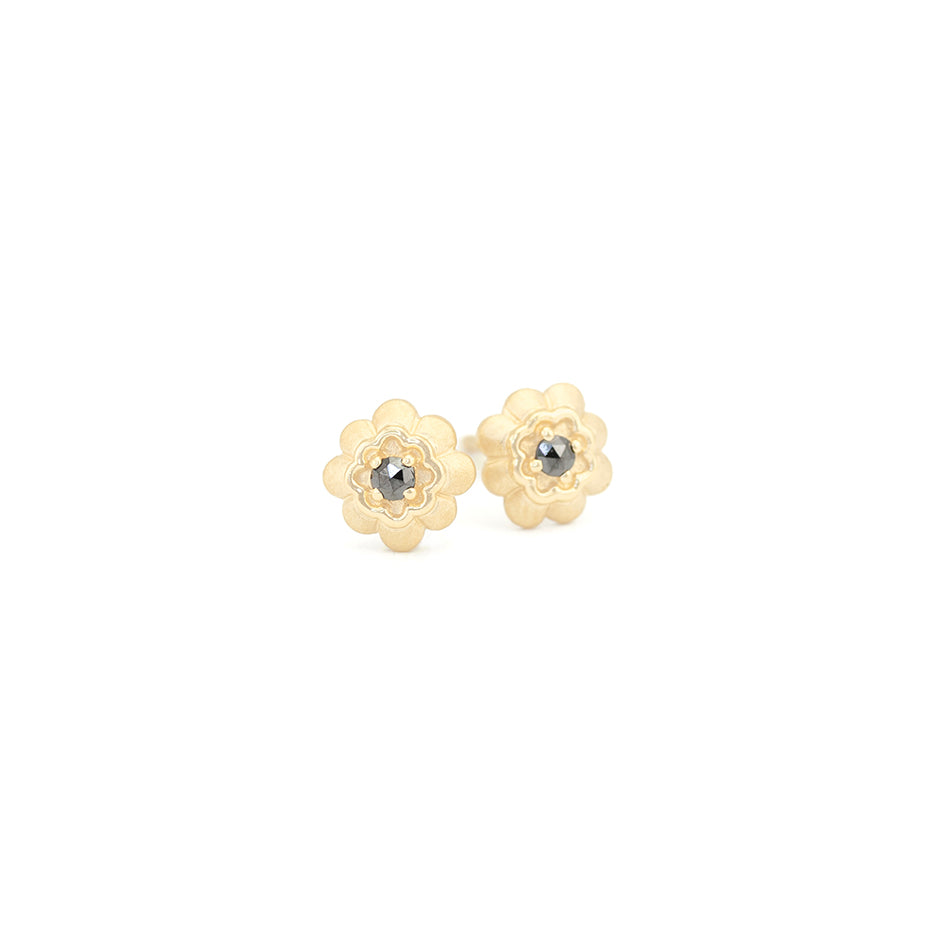 Vieira Petite Studs- Rose Cut Black Diamonds
