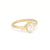 Rose Cut Diamond Engagement Ring in Yellow Gold with Botanical Detailing Front View