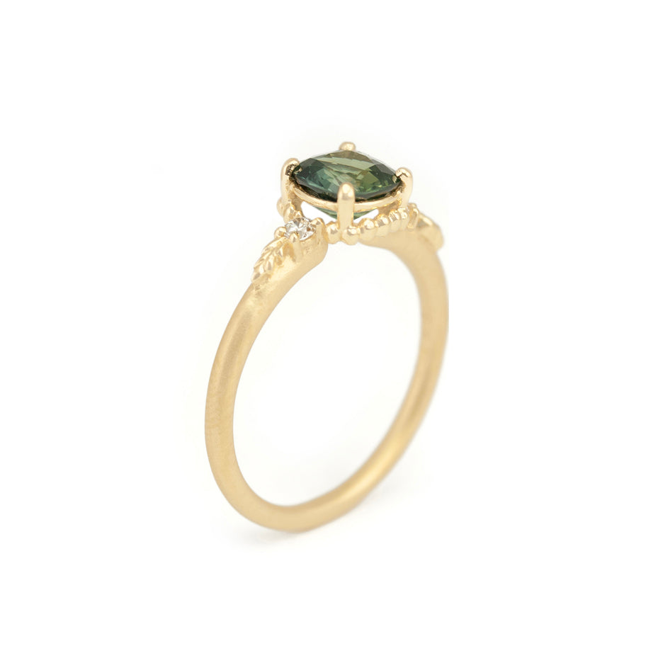Wood Nymph Daphne Ring (LC8813) - 1.07ct Green Sapphire