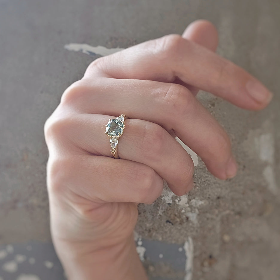 Wood Nymph Ivy 3-Stone Ring (LC8632) - 2.04ct Sapphire