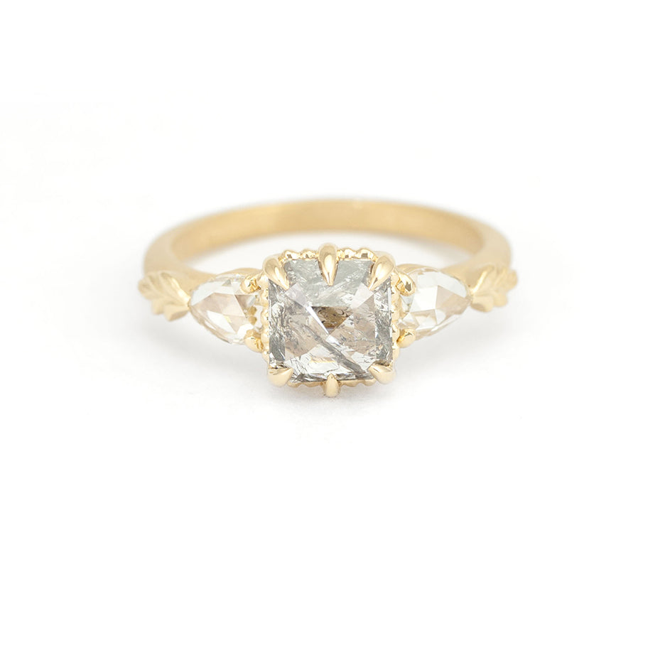 Wood Nymph Ivy Ring (LC8227) -  Asscher Salt and Pepper Diamond