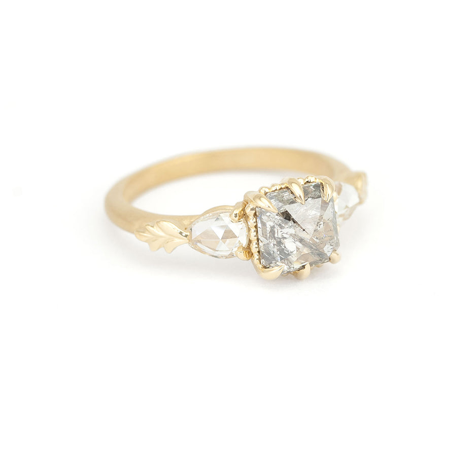 Wood Nymph Ivy Ring (LC8227) -  Asscher Salt and Pepper Diamond