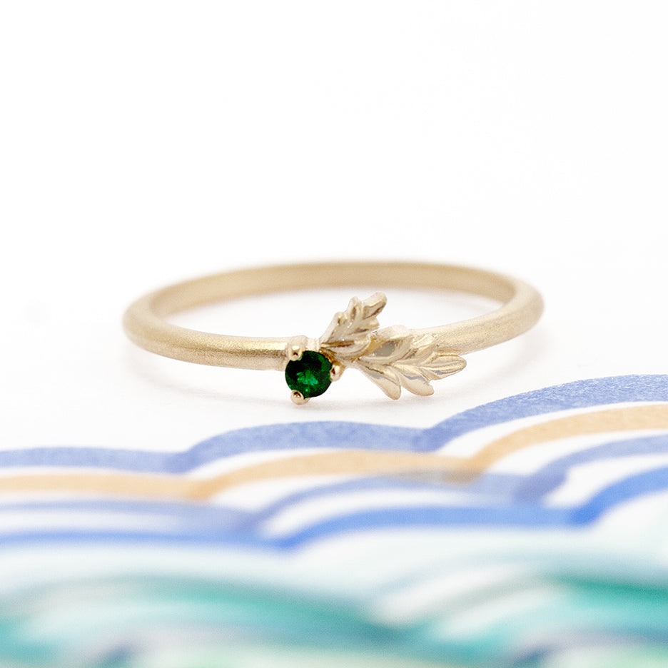 Wood and shop emerald ring