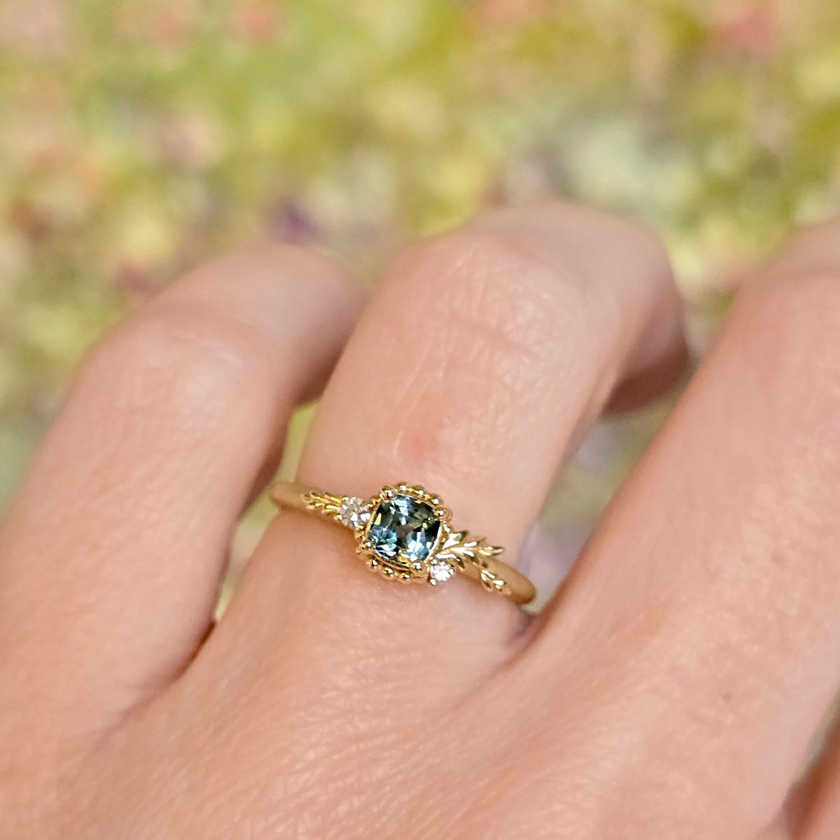 Wood Nymph Daphne Ring (MT8975) - Green Sapphire