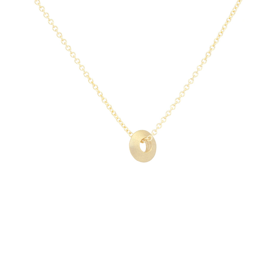 Diamond Rondelle Necklace in Yellow Gold Back View