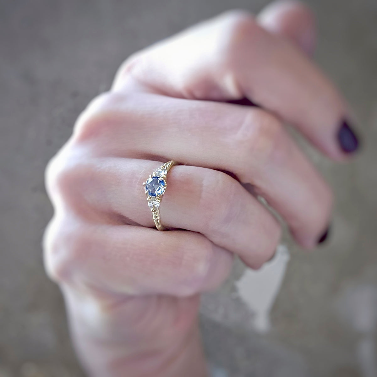 Evergreen 3-Stone Ring - Blue Sapphire