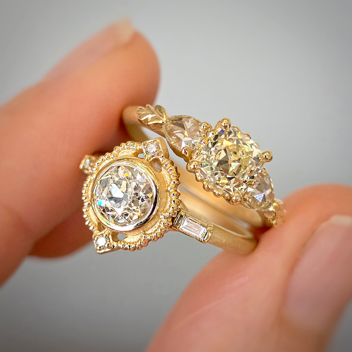 Venise Frame Ring (LC9114) - .9ct antique Old Euro
