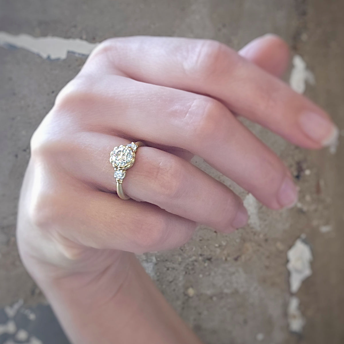 Vieira 3 Stone Ring (LC9111) - 1.18ct Old European Cut Diamond