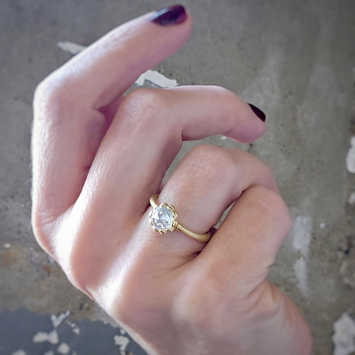 Vieira Solitaire (LC8471)- Salt and Pepper Star Rose Cut