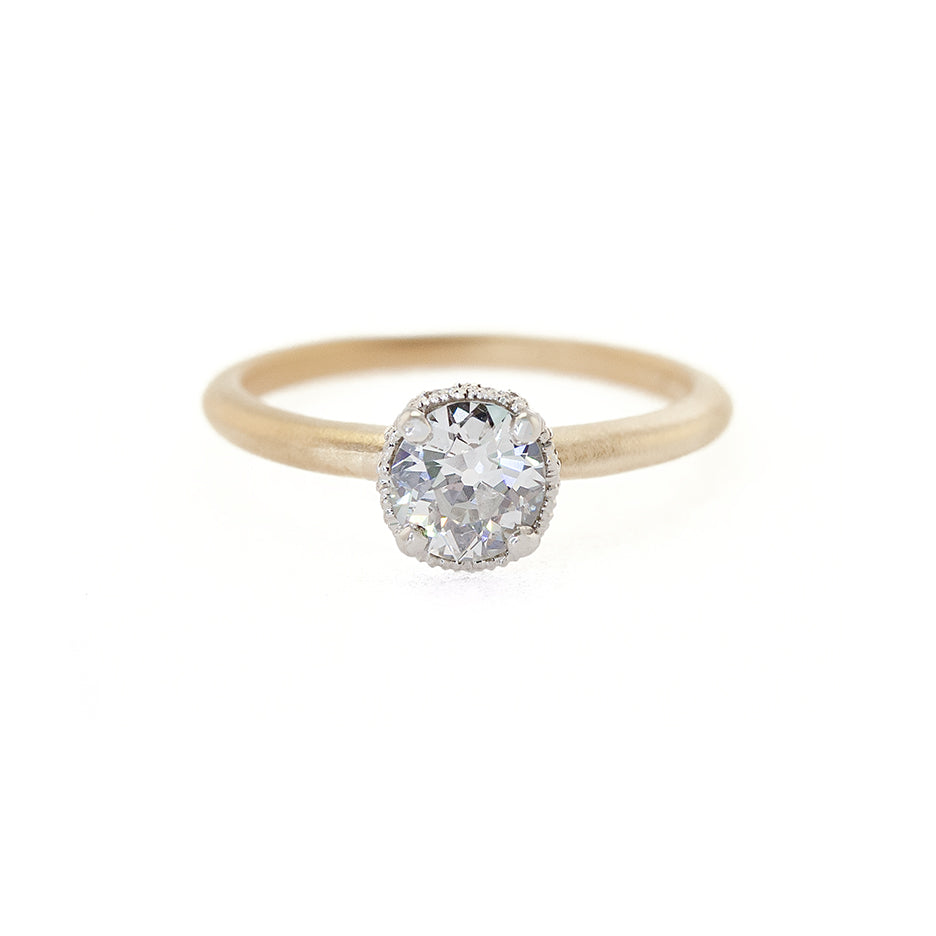Crown Ring / Moissanite Engagement Ring Set / Vintage Promise Ring Set /  Art Deco Rings Set / Princess Ring / Solid White Gold Bridal Set - Etsy