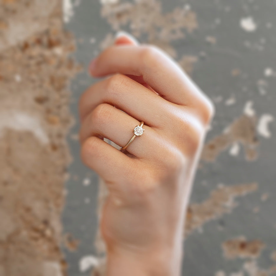 Simple Gold Diamond Engagement Rings